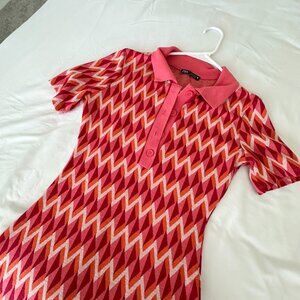 Zara Pattern Mini Jacquard Dress (Pink)